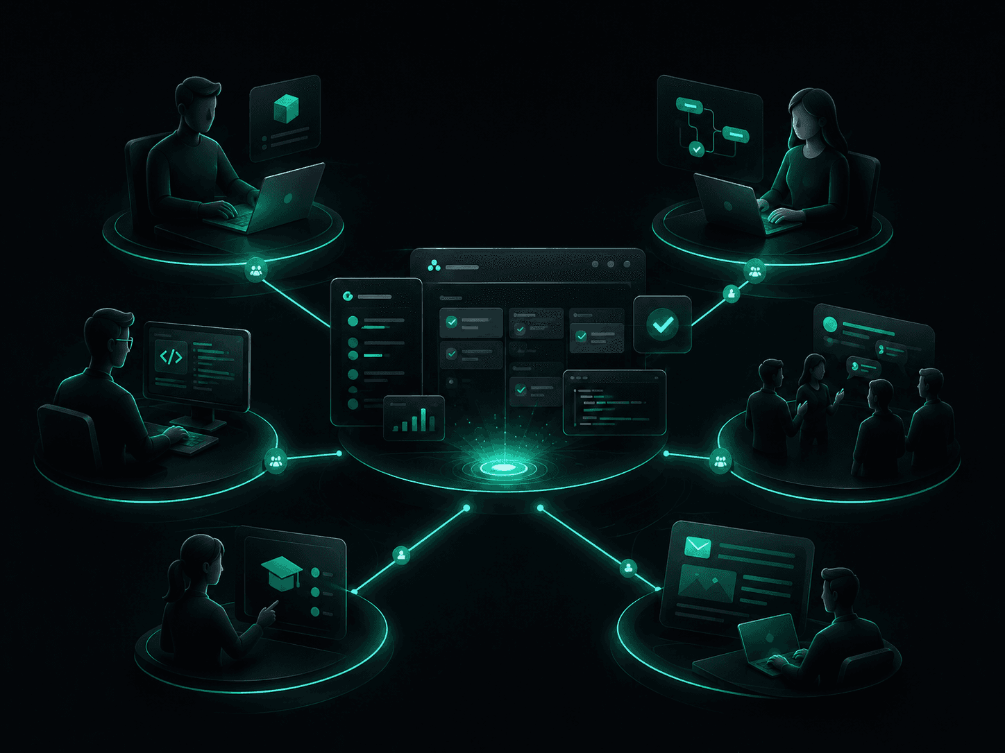 Illustration des Verdent-Affiliate-Partnernetzwerks