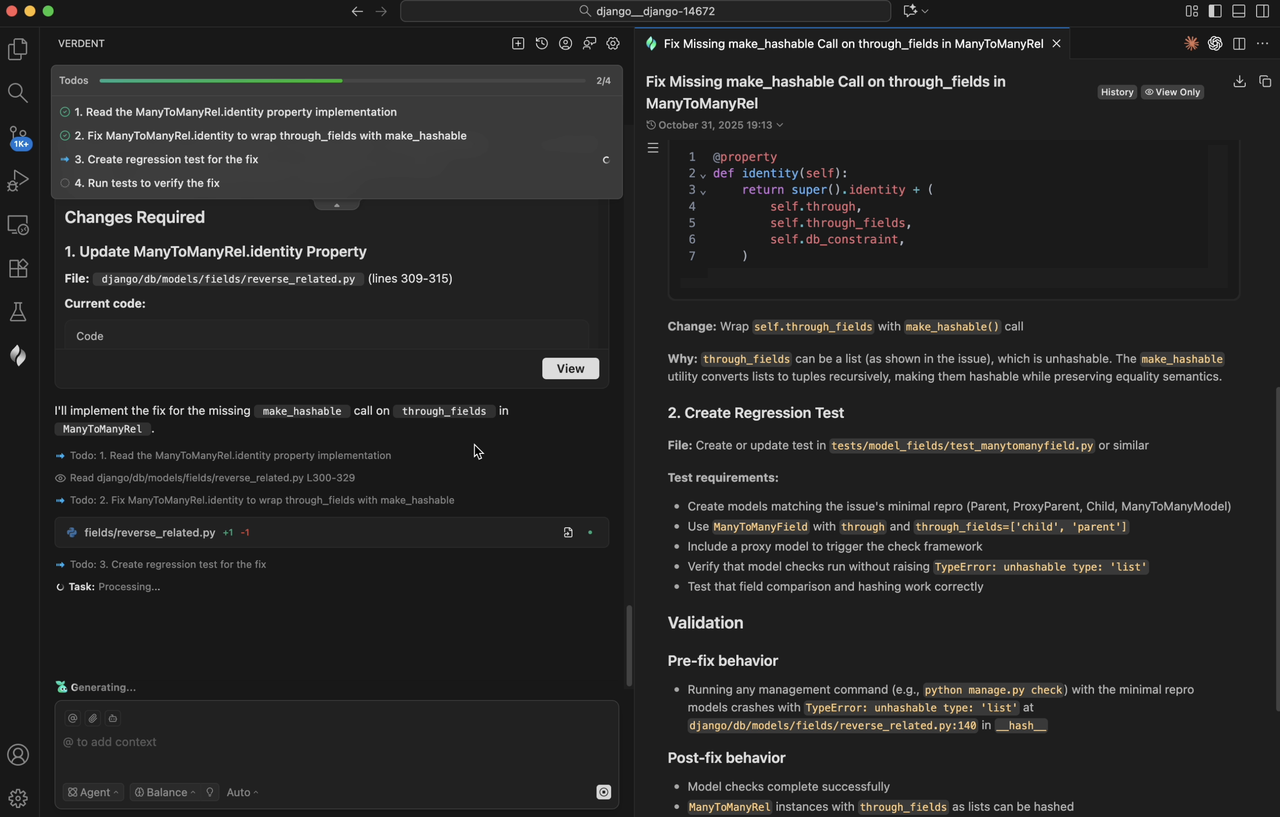 Figure 5. To-do list in Verdent.